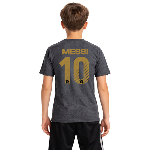 Messi Grey T-Shirt Front Back