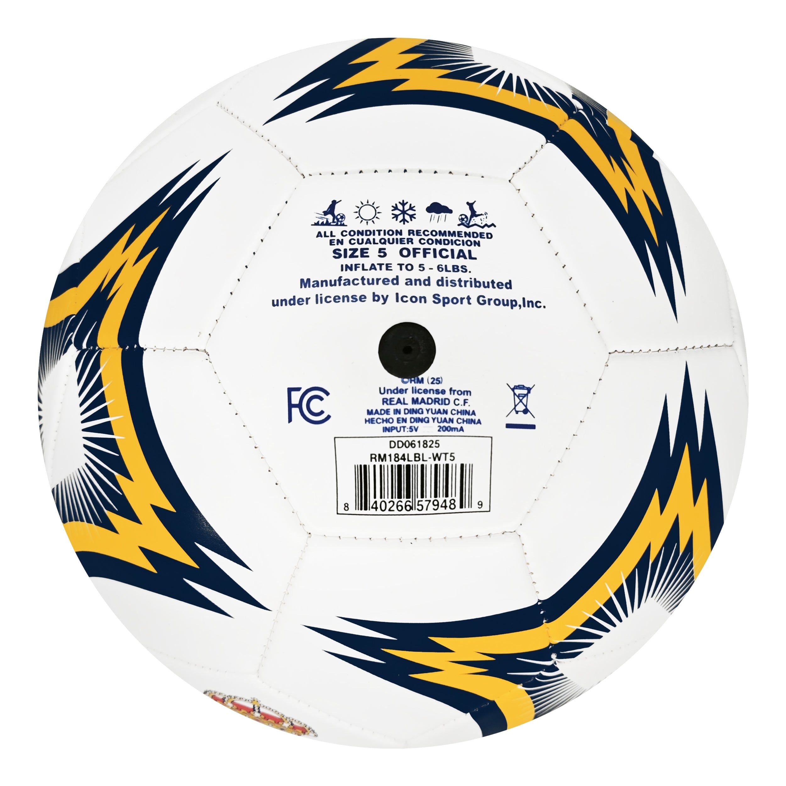 Real Madrid CF Led Light Soccer Ball - RM184LBL