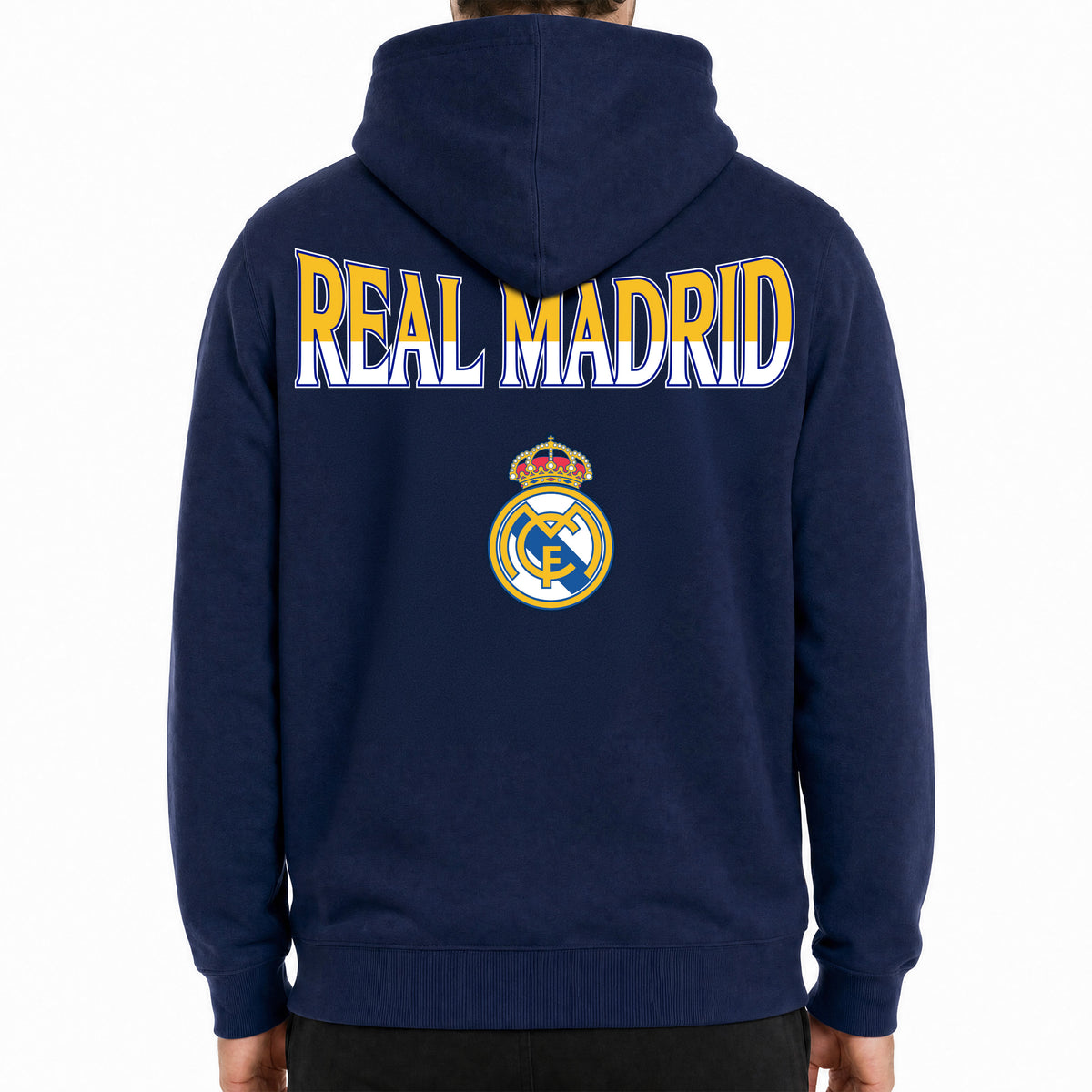 Real Madrid Hoodie Model Back Image