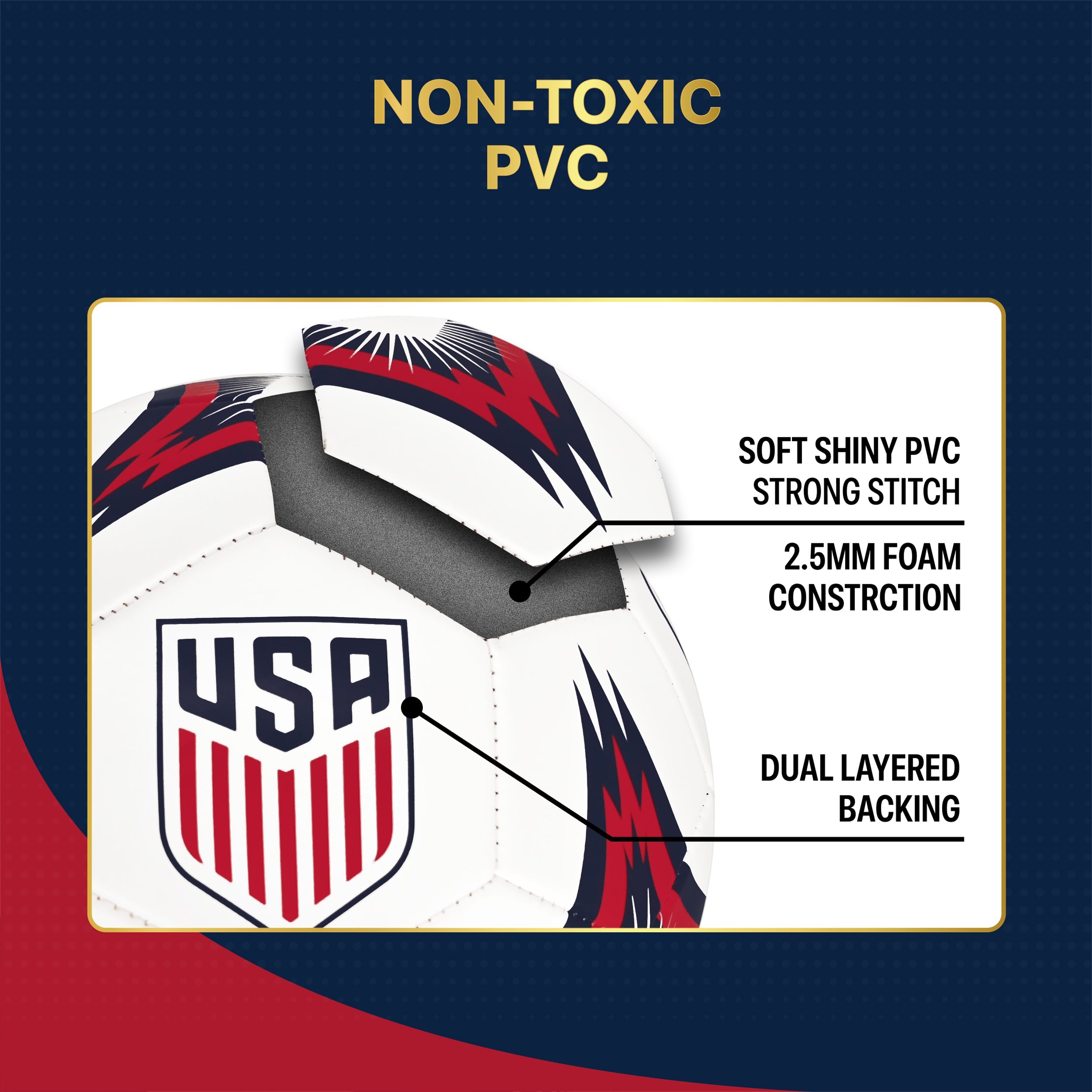 US Men National Team Led Light Soccer Ball - USSF184LBL