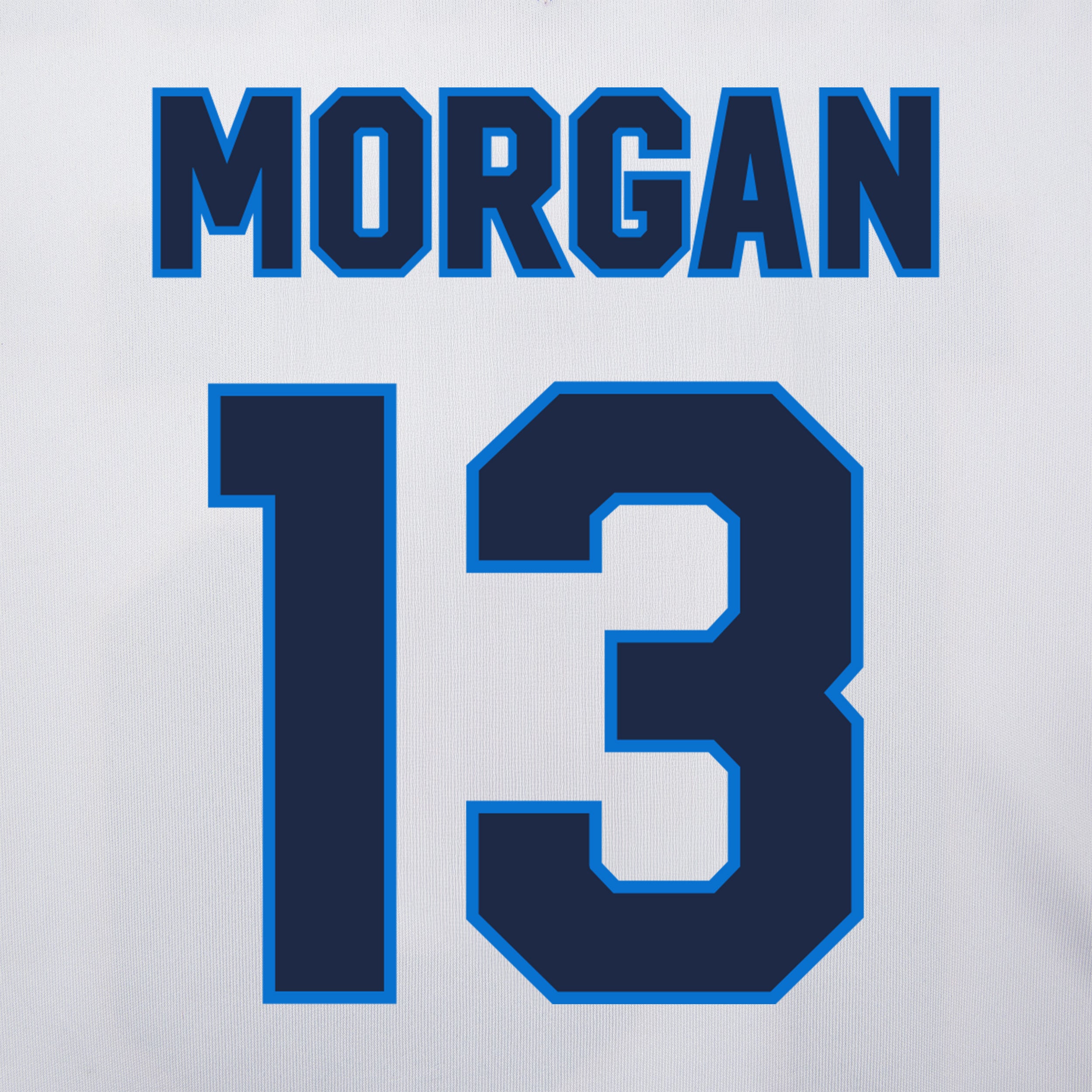 white/blue jersey