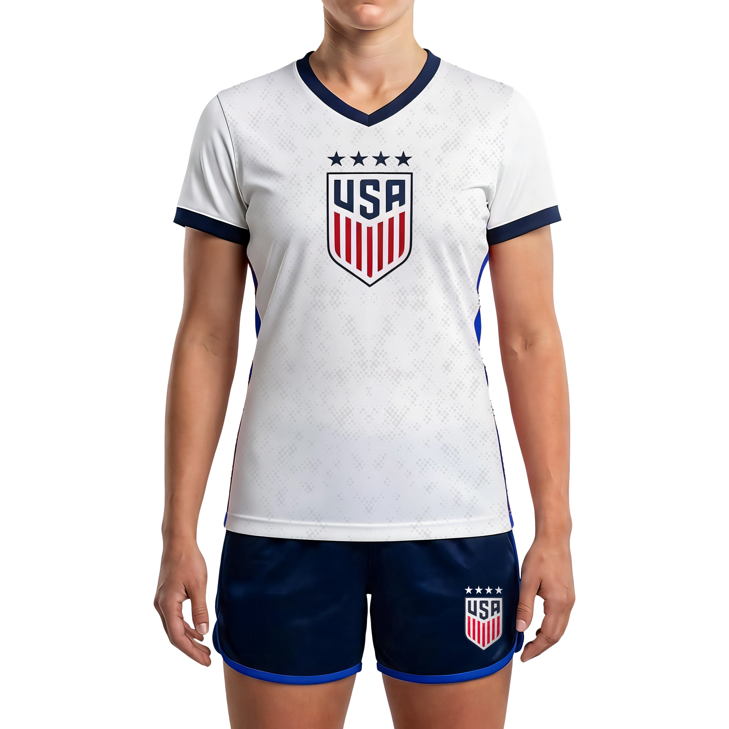 white/blue jersey