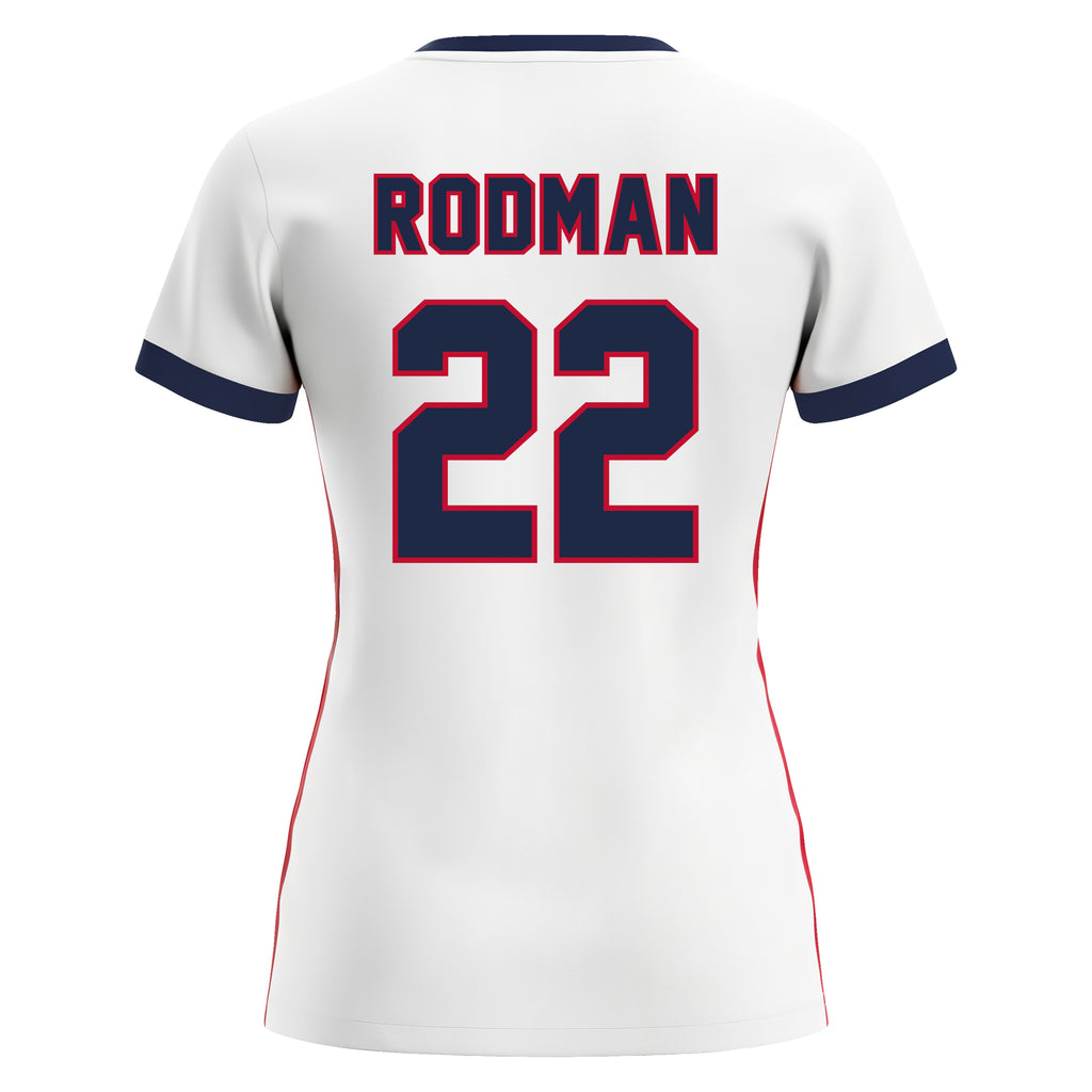 white/red jersey